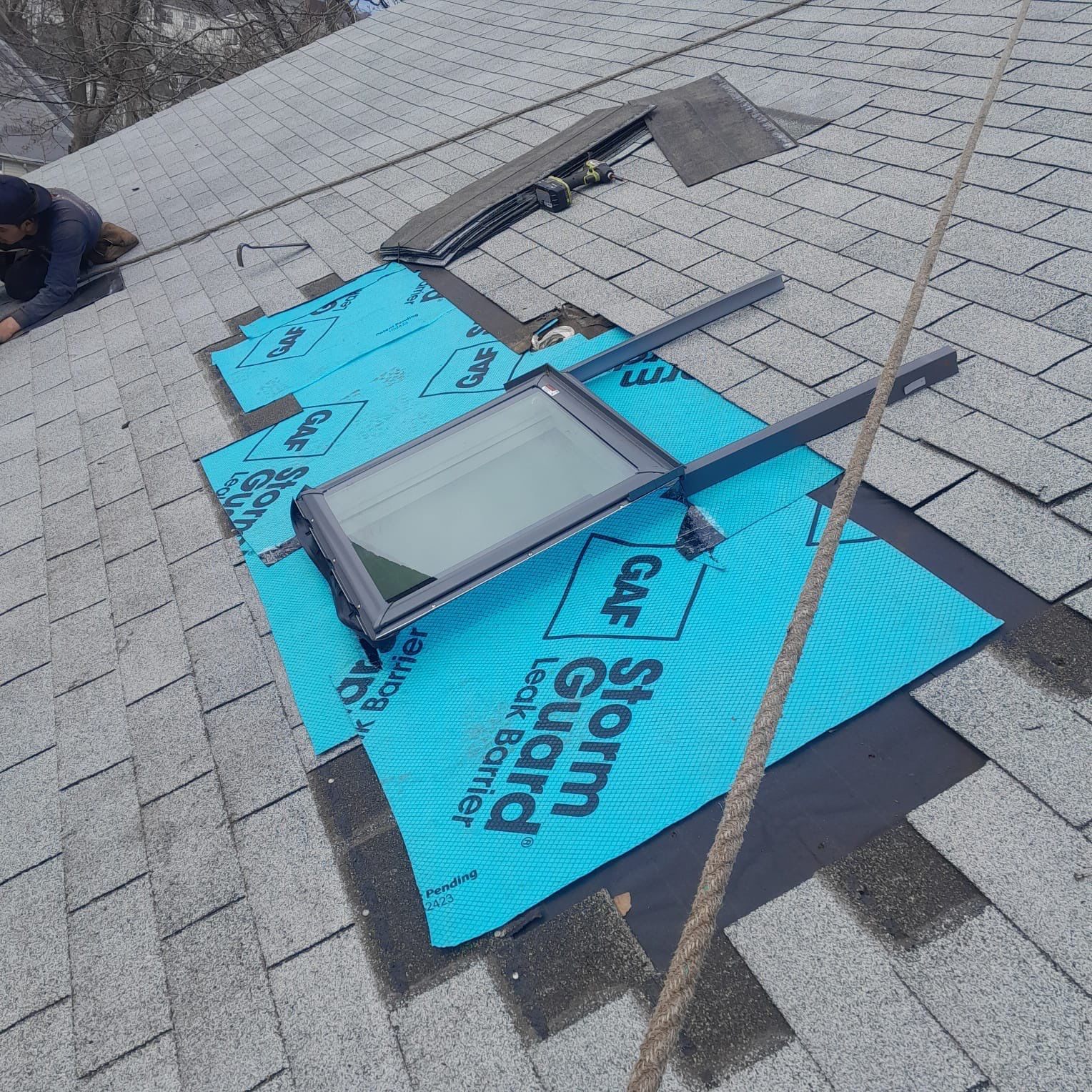 Skylight Installation — on the job